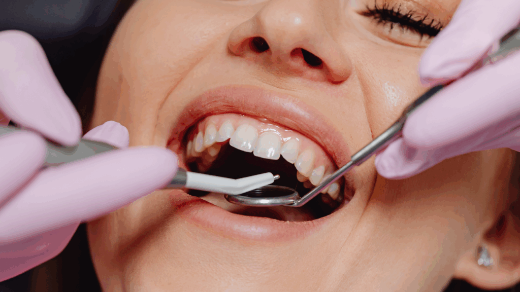 Korona na implancie zęba – efekt estetyczny nie do odróżnienia od naturalnych zębów.